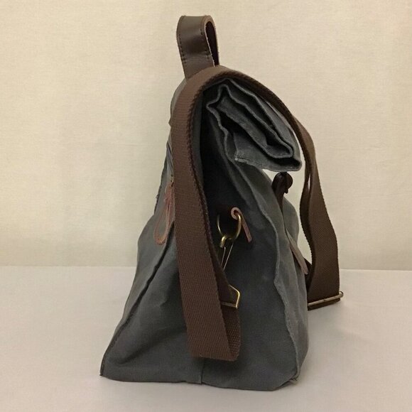 ASEBBO Canvas Insulated Lunch Bag Cooler Gray Shoulder Strap Work Hiking Picnic - Picture 6 of 12